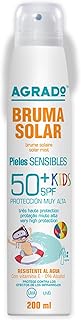 AGRADO Moisturizing Sunscreen with Different Sun Protection Factors SPF UVA UVB Spray Waterproof Light Texture Invisible 200 ml - (Spray Kids 50+)