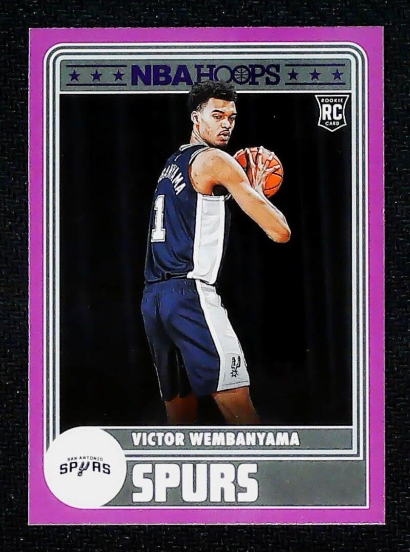 2023-24 Hoops Purple #298 Victor Wembanyama RC Rookie Spurs Basketball Trading Card