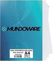 Papel Dupla Face Matte A4 220g Fotográfico Branco Fosco com 100 Folhas Mundoware