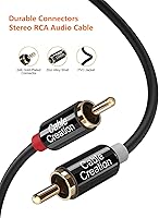 Vista 2 de CableCreation Cable RCA, 2RCA macho a 2RCA cable de subwoofer de audio estéreo compatible con altavoz, AMP, tocadiscos, receptor, cine en casa