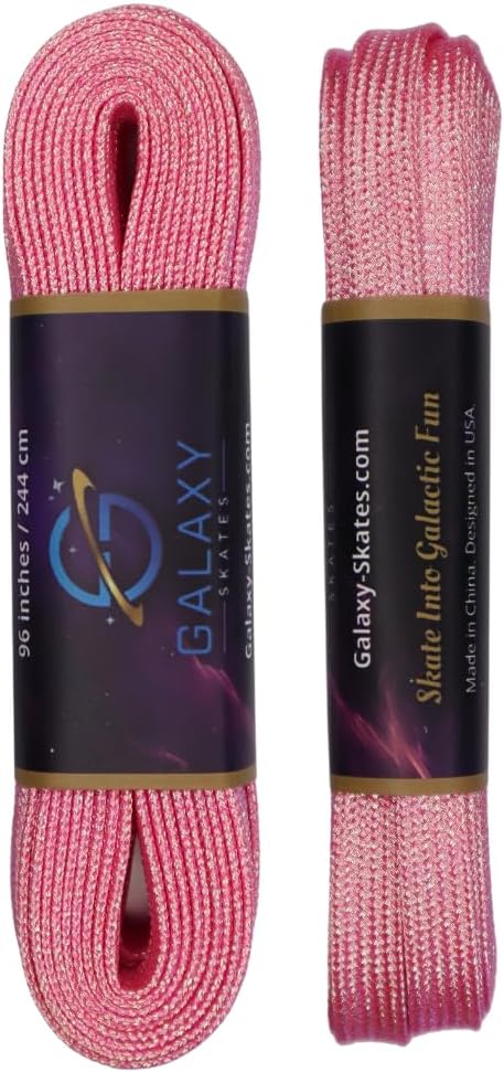 Galaxy Skates Metallic 9mm Roller Skate Laces – Shoelaces for Derby Skates, Boots, Figure Skates Multiple Lengths