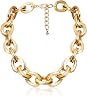 ACEDRE Chunky Choker Necklace Gold Cuban thumbnail 1