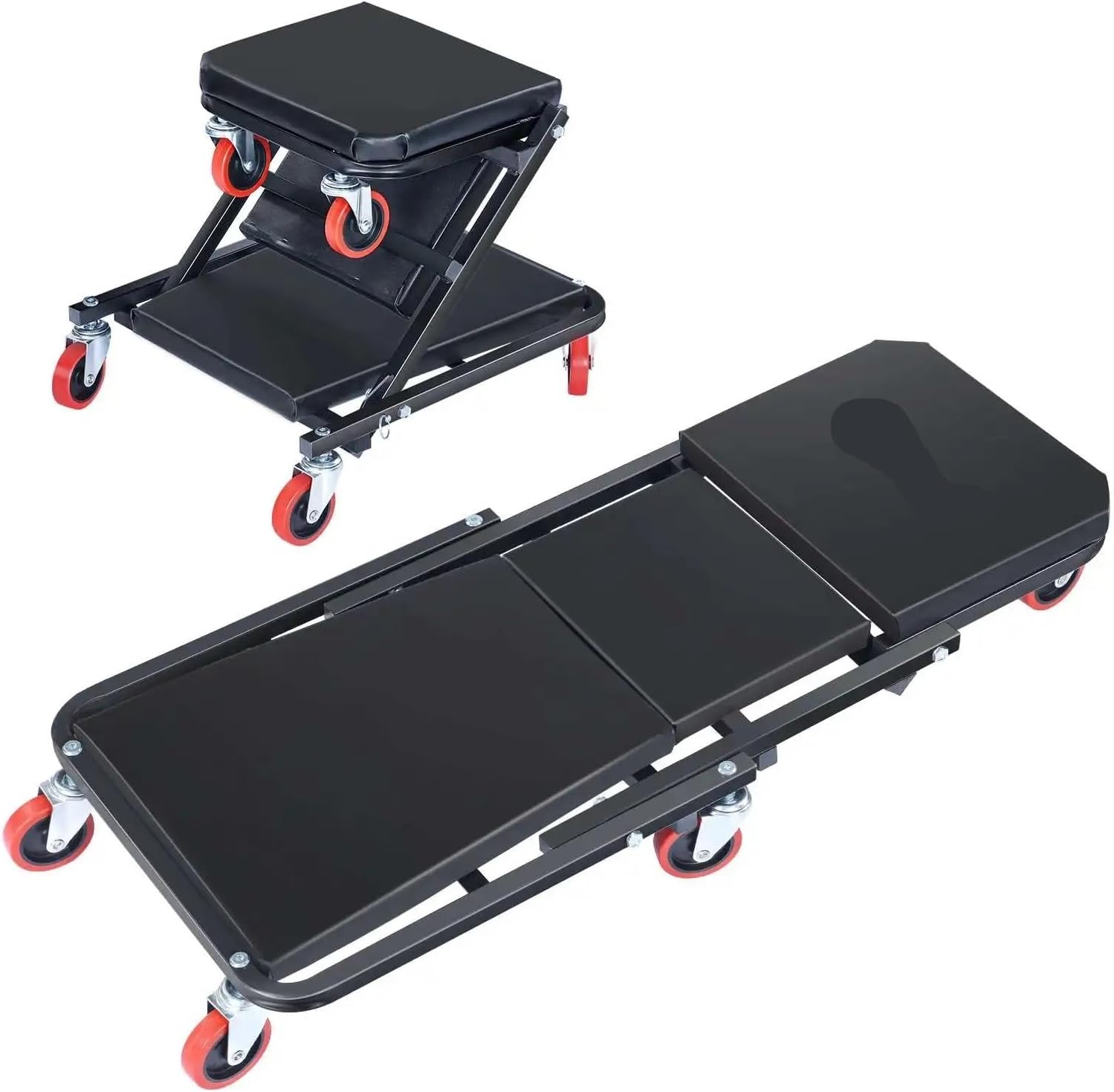 Garage Shop Creepers Folding Car Repair Bed Auto Maintenance Work Bench Chair Workshop Wheels Roller Creeper(2.5 inch Caster)