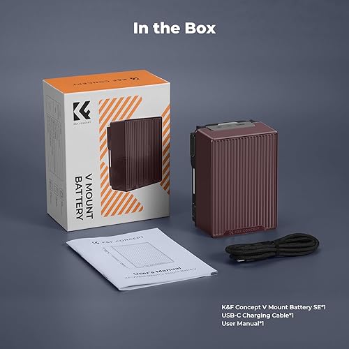 Miniatura 8 de K&F CONCEPT Batería V Mount, Batería V-Mount de 99Wh 6700mAh con carga rápida USB-C PD de 100W, con Dual D-TAP/A/USB-C/DC/Pantalla TFT/Luz