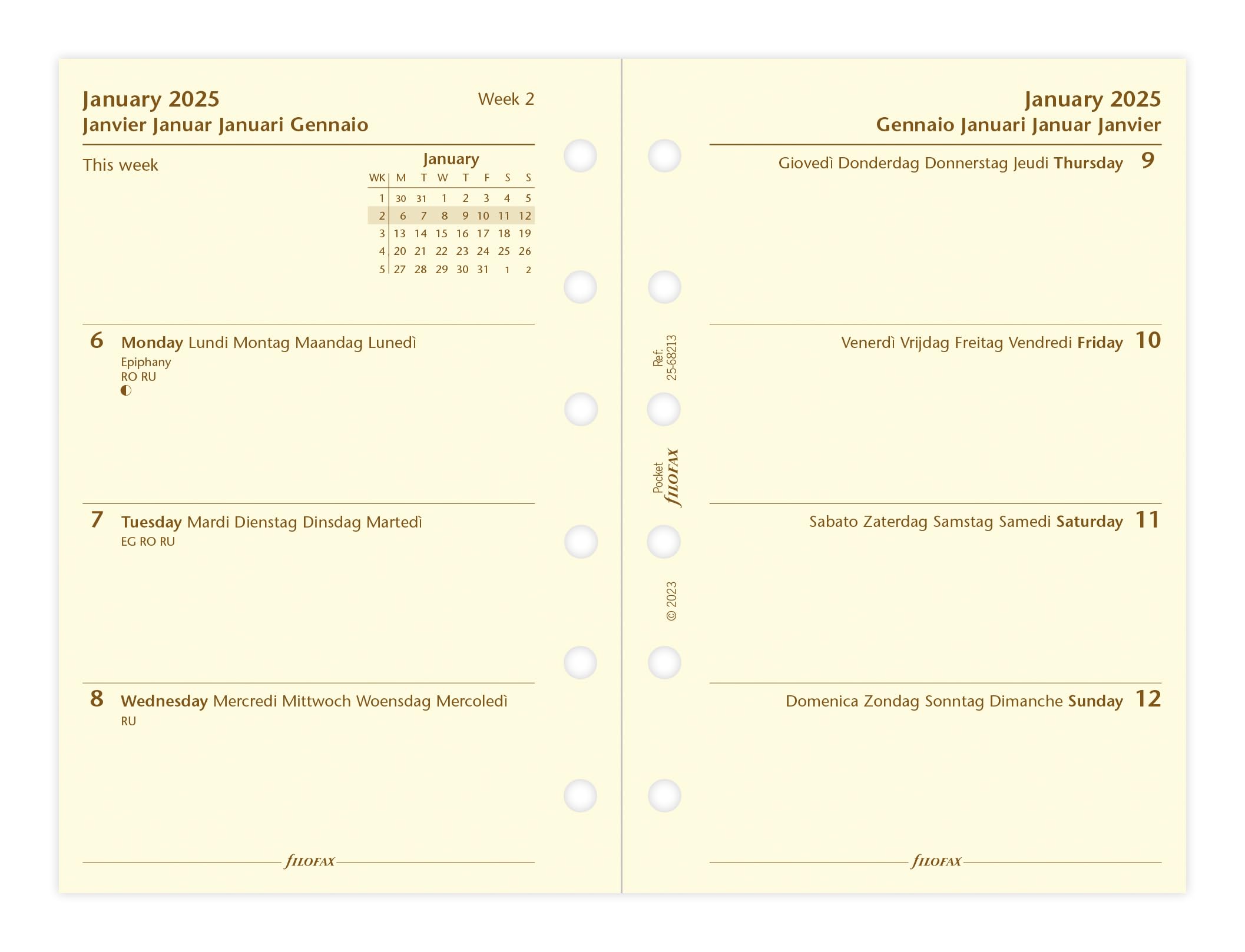 Pocket Week on Two Cotton Cream 5 Language 2025