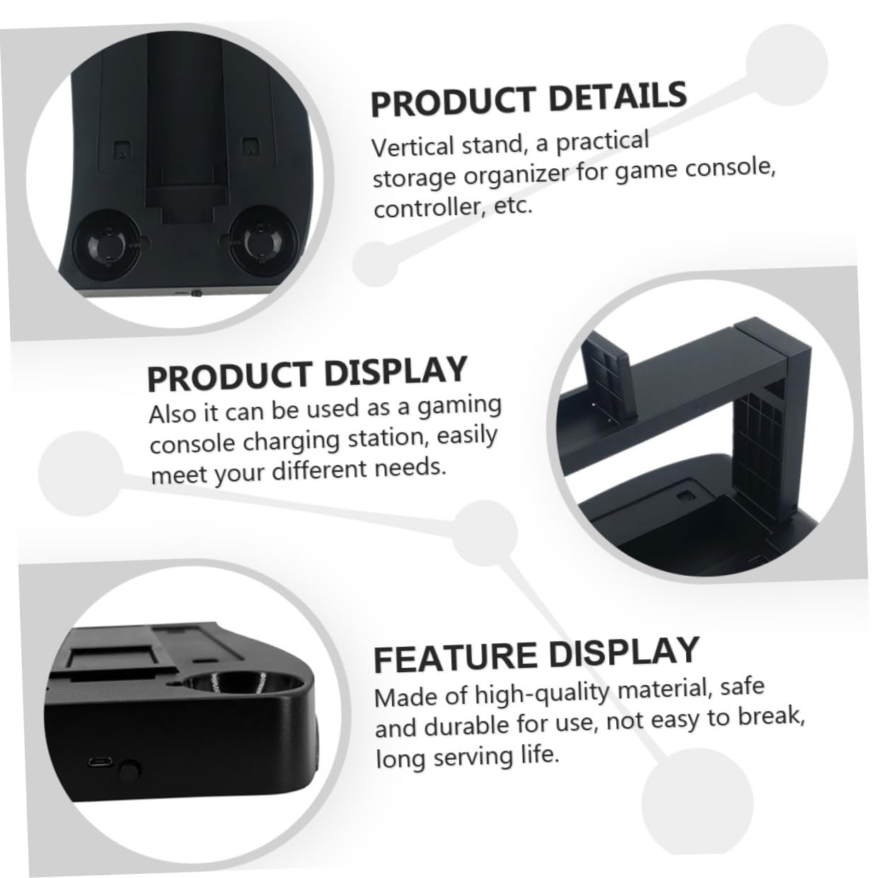 Stazione di Ricarica per Controller Vr, Supporto Verticale in Abs Nero, Base 4 in 1 per Console di Gioco, per Postazione Gaming