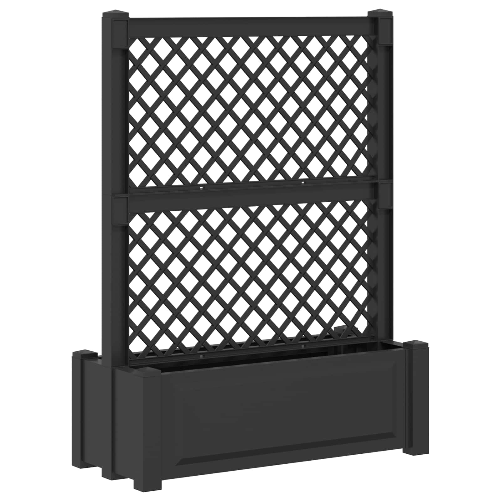 Großer Pflanzer mit Spalier Anthrazit 99,5 x 43 x 133,5 cm PP wetterfest für Garten Terrasse Hof außenbereich robust und UV-beständig mit strukturierter Oberfläche
