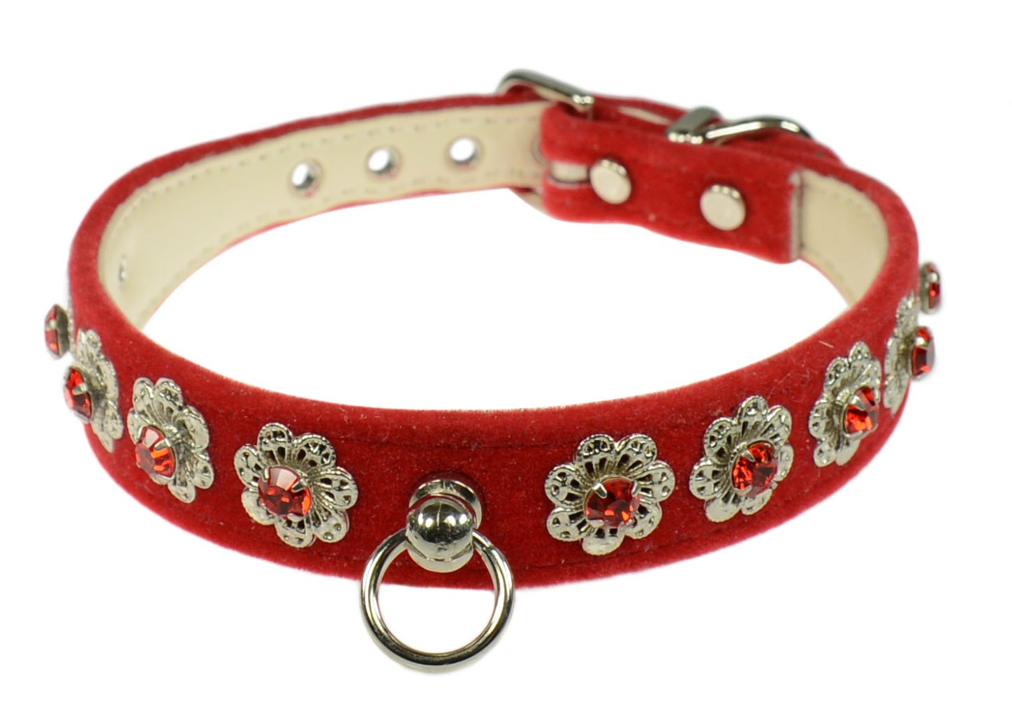 Collier motif étoilé en velours rouge de 1,9 cm, le cadeau idéal taille 18