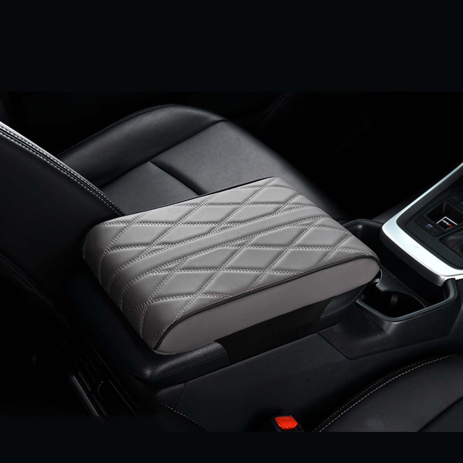 ALDLDA Car Center Console Cover for Volvo XC90 2002-2025 P2/SPA,Armrest Box Mat,Car Armrest Box Pad,Center Console Cushion,Leather Car Armrest Box Pad,Scratch Resistant,Comfort Elbow,D-Grey