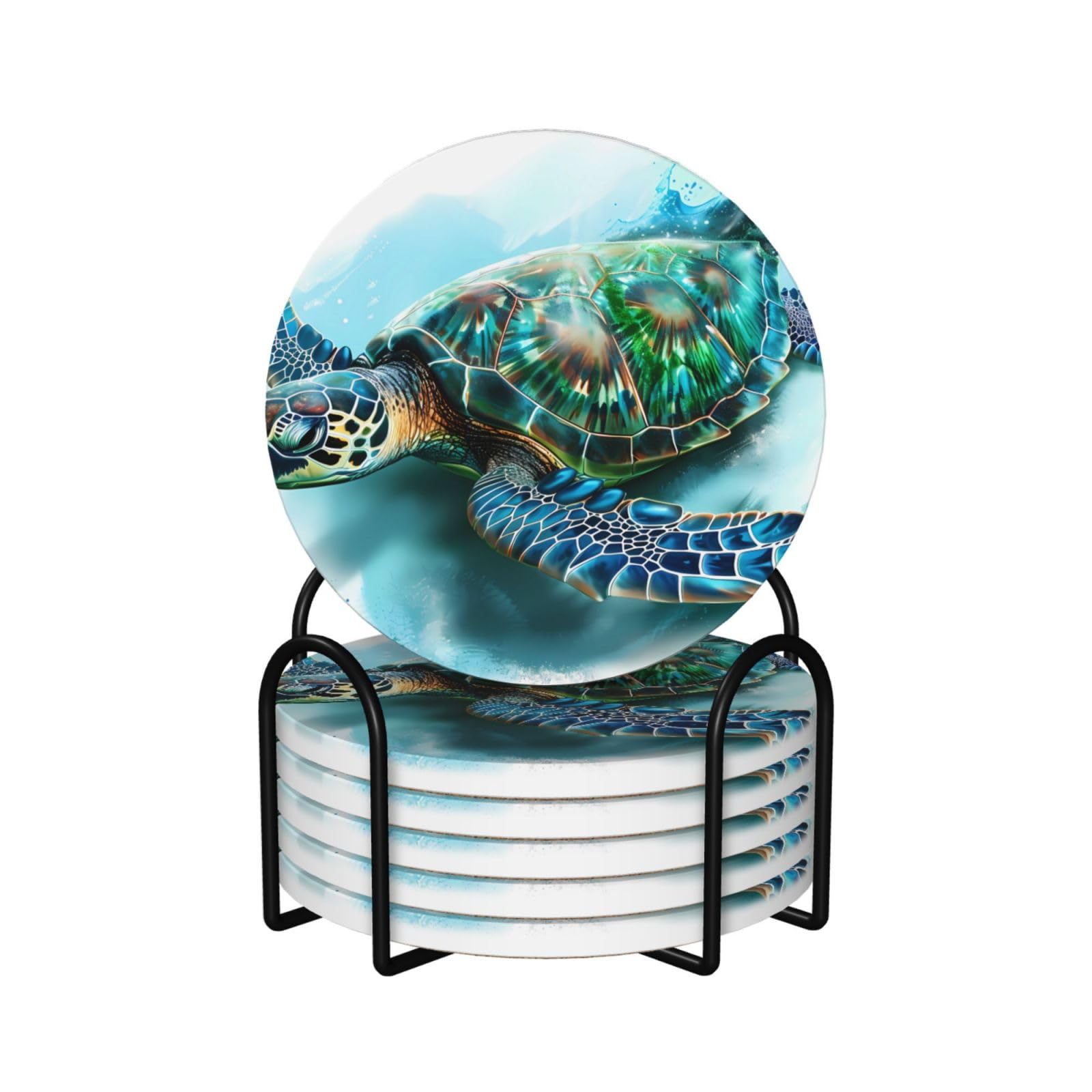 Dessous de verre céramique océan lot de 6 en liège pour une décoration de table style bord de mer