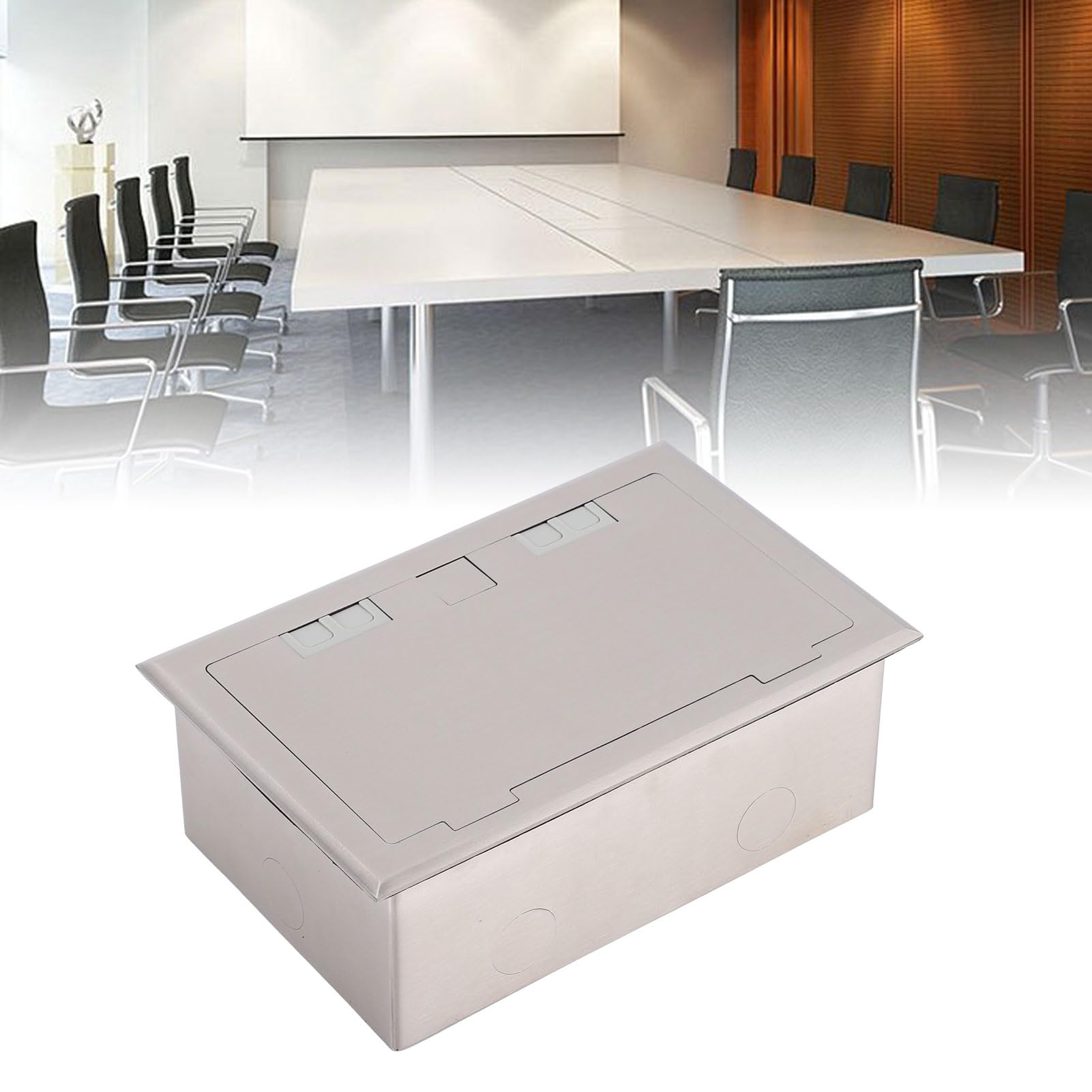 Struttura Sigillata con Presa di Corrente a 2 Poli con Scatola di Derivazione da Pavimento Coperchio Ribaltabile in Acciaio Inossidabile per Centro Commerciale, Decorazione Domestica 16A 5"