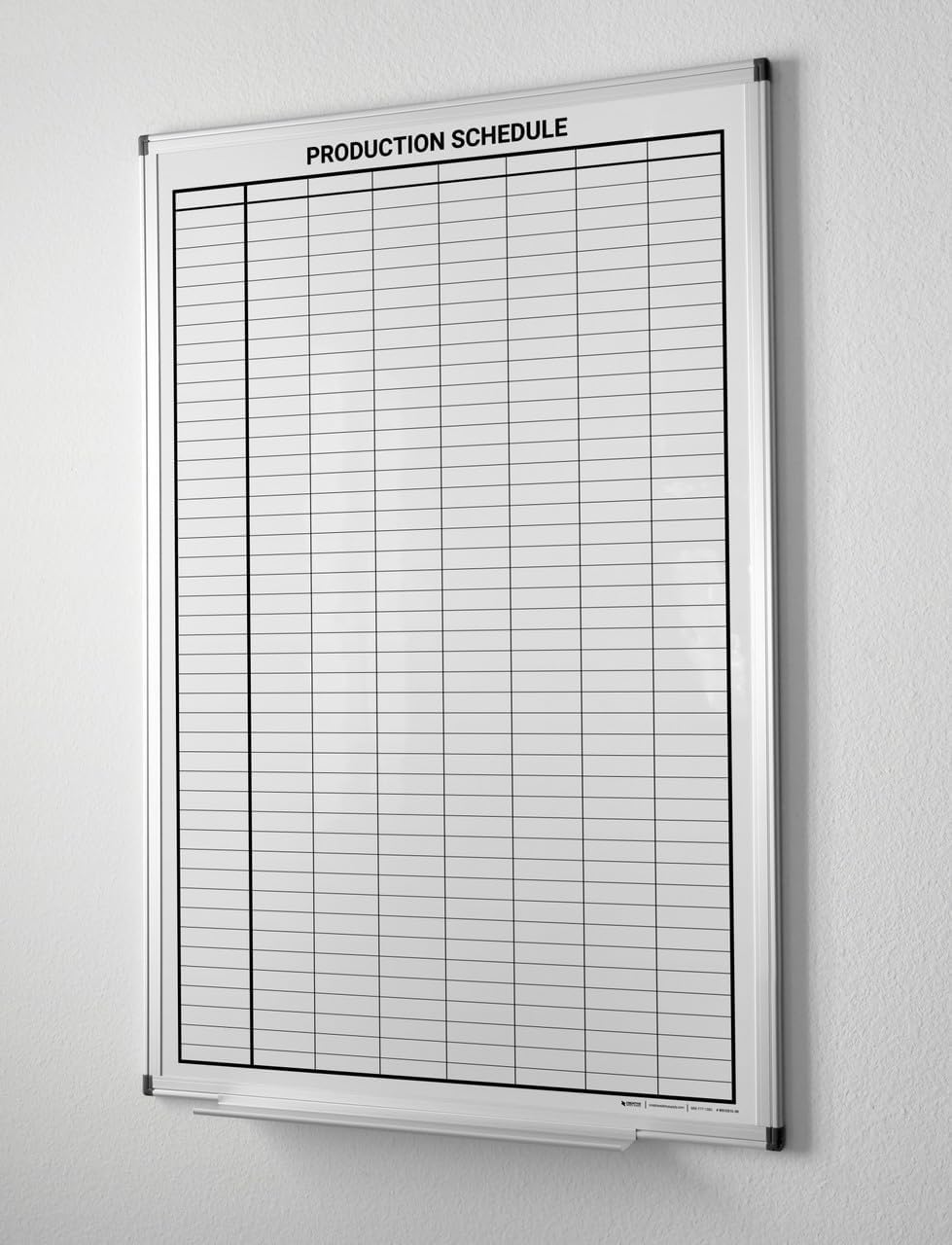 Production Schedule Magnetic Dry Erase Whiteboard – Wall Mounted with Aluminum Frame & Marker Tray – Easy Erase Scheduling Board for Manufacturing & Teams 60" x 40"