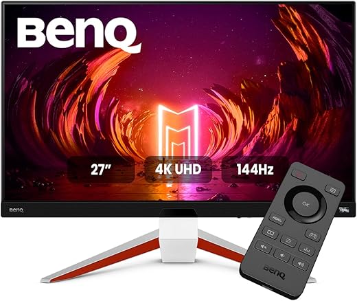 BenQ MOBIUZ EX2710U 4K UHD 27″(68cm) VESA DisplayHDR600 IPS Gaming Monitor with Remote-4k@120Hz PS5 Compatible,98I-P3,144Hz,1ms MPRT,AMD FreeSync…