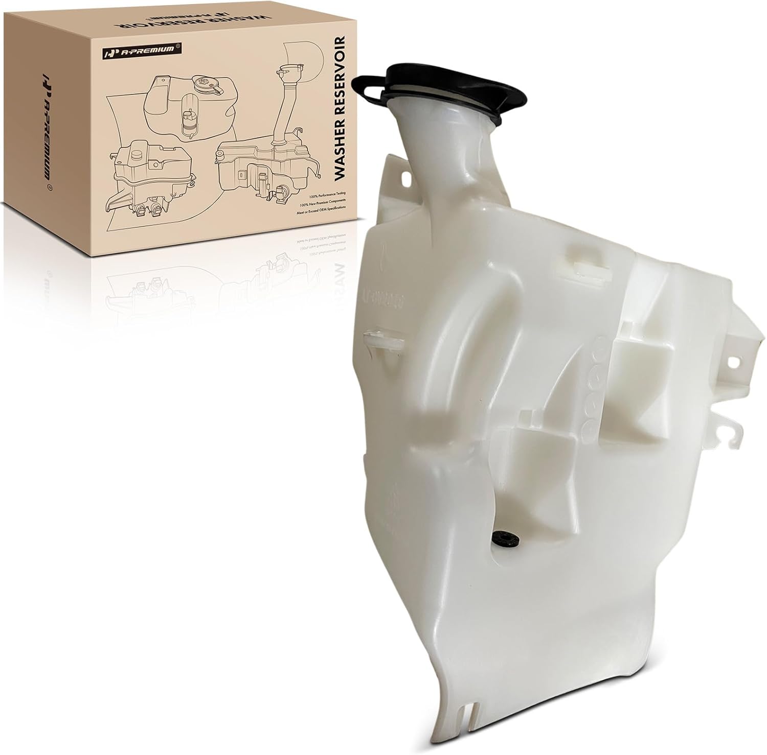 A-Premium Windshield Washer Reservoir Compatible with Select Chevrolet, Oldsmobile & Pontiac Models - Venture 2000-2005, Silhouette 2000-2004, Montana 2000-2005, with (Cap)