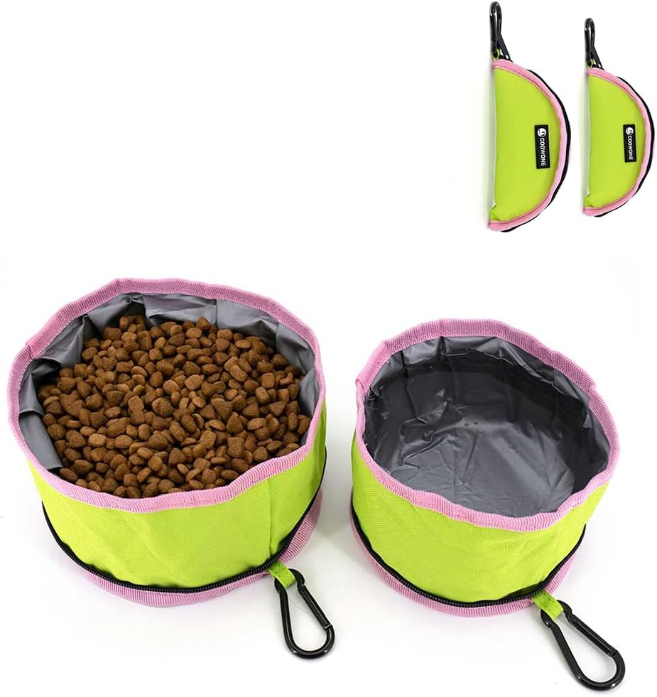 COOWONE 2-Pack Collapsible Dog Bowls – Durable, Portable Pet Food & Water Containers