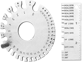 2Pack Cable Measurement Gauges Wire Welding Gage Dual-Sided Portable Round Metal Sheet Steel Welding Gage Material Wire Thickness Gage
