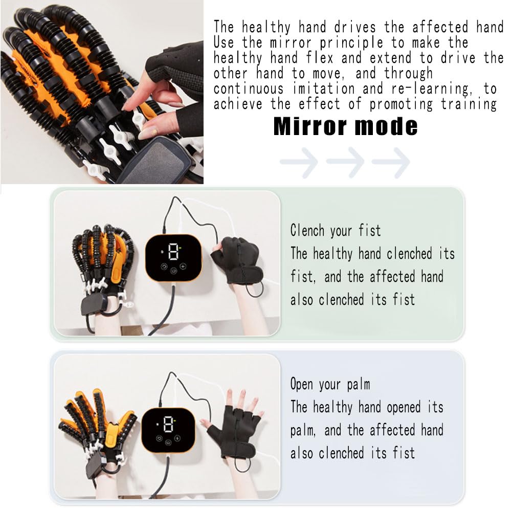 Guanto Robotico per Riabilitazione della Mano – Fisioterapia e Allenamento delle Dita per Ictus, Paralisi Cerebrale e Recupero Funzionale Left L