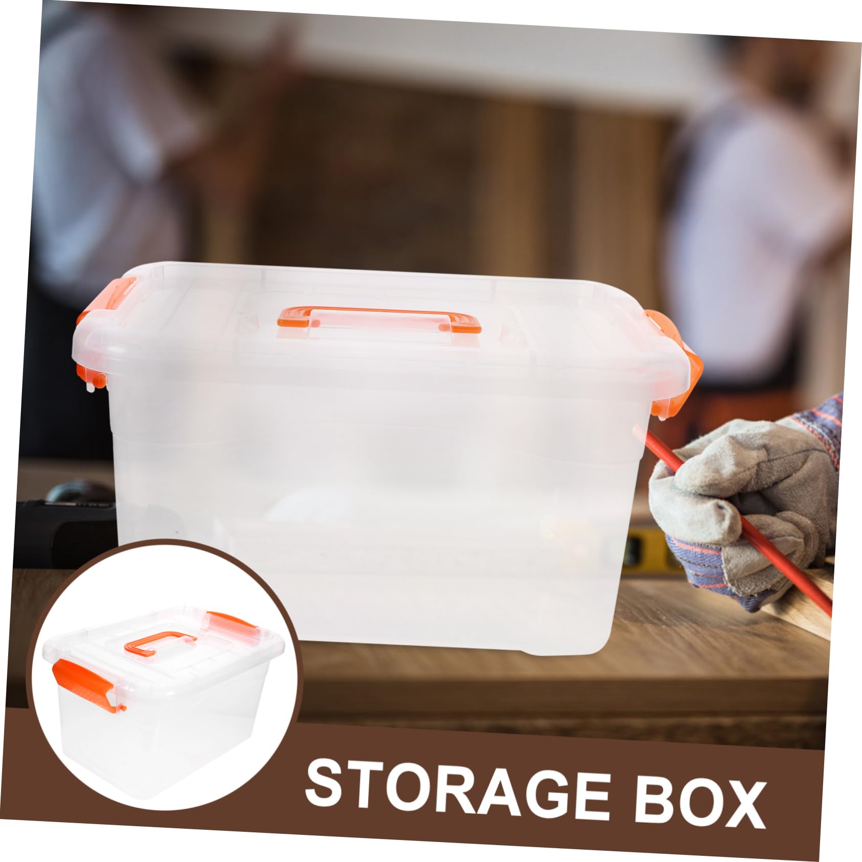 GLEAVI Cajas de Almacenamiento Transparentes 3l, 6 Piezas Grandes Tapa y Asa, Caja Organizadora de Plástico Resistente para Hogar y Cocina, Contenedores Portátiles para Uso Diario