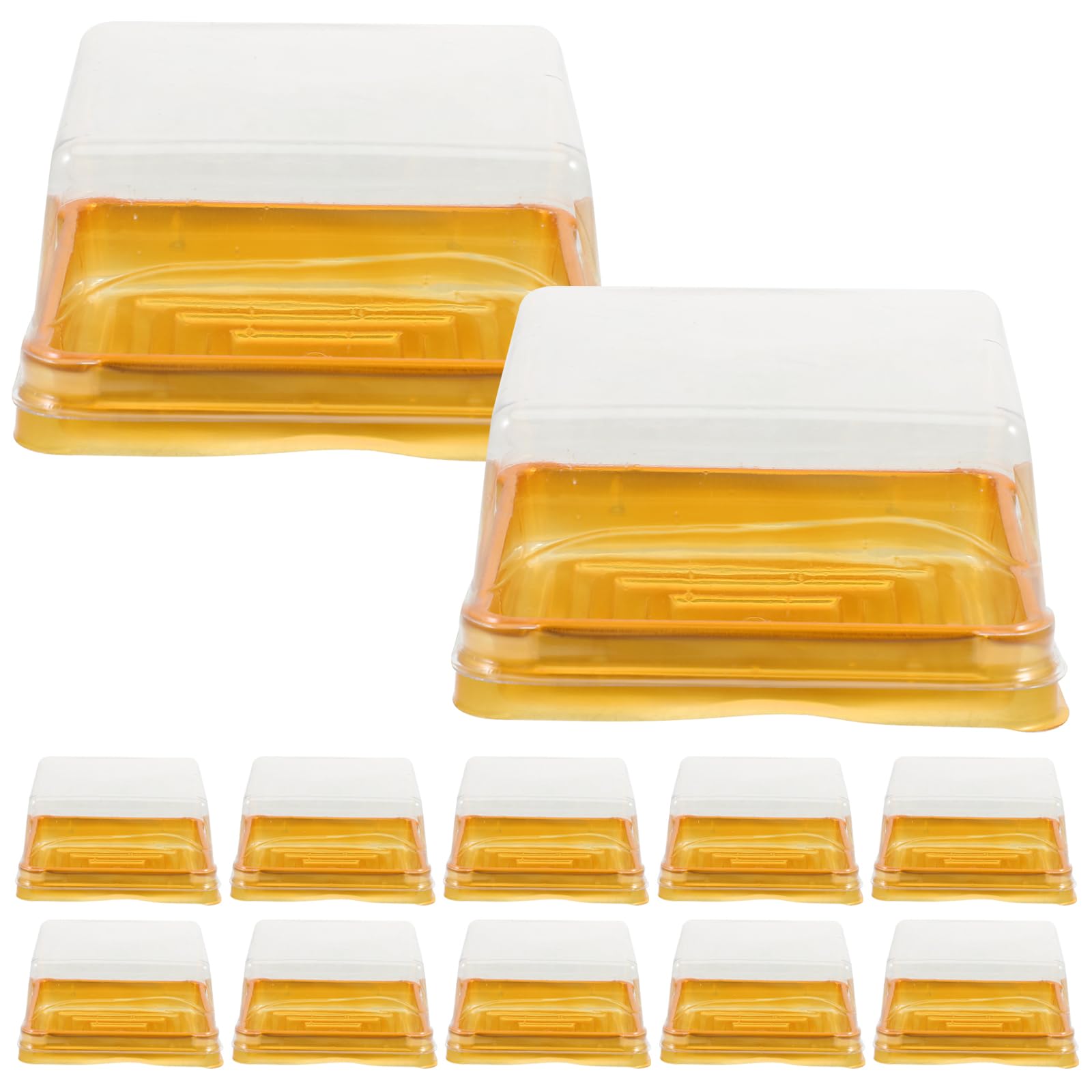 DOITOOL Luxury Paper Box Mini Box Lid 100pcs Square Plastic Egg-yolk Puff Holder for
