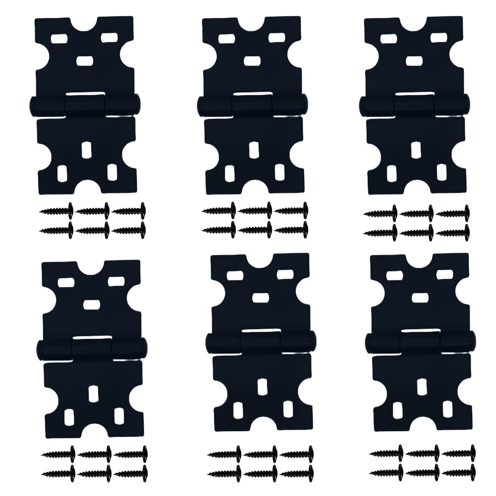 6Pcs Black Cabinet Hinges - Face Mount, Kitchen & Furniture Accessories