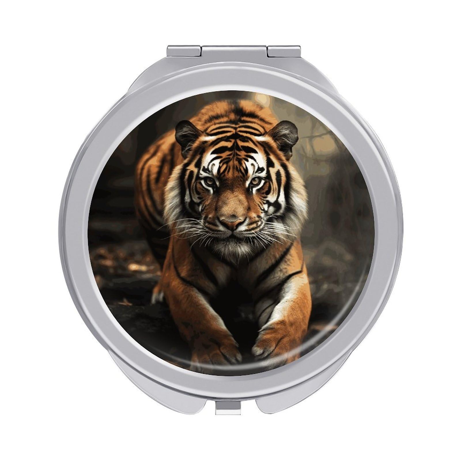 FekiLoot Wild Animals Tiger Makeup Mirror Compact Round Travel Makeup Mirror Portable Folding Handheld Pocket Mirrors for Handbag and Purses Gift Mini Mirrors