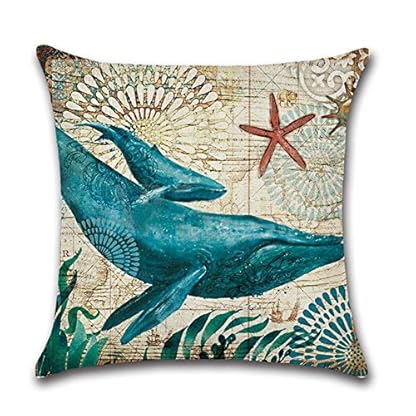 YISUMEI Kissenbezug Kissenhülle 45x45 cm Home Decor Dekokissen Fall Sofa Werfen Kissenbezüge Pillowcases Wal Weltkarte