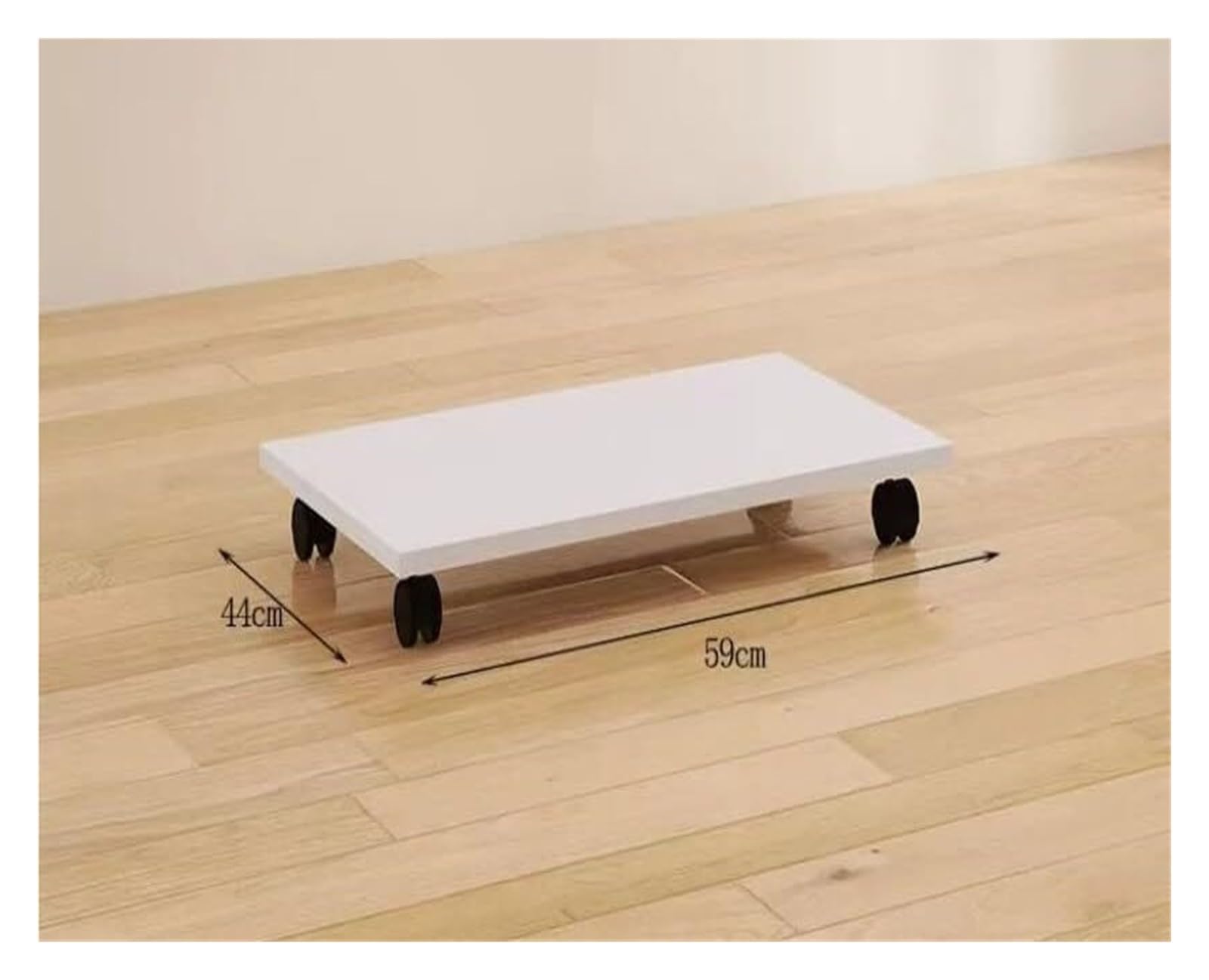 Druckerständer mit Untertisch-Druckerständer mit 4 Lenkrollen, beweglicher Drucker-Kopierer-Ständer, weißes Rolltablett-Pflanzenregal, Büro-Desktop-Ständer(59x44x6.6cm)