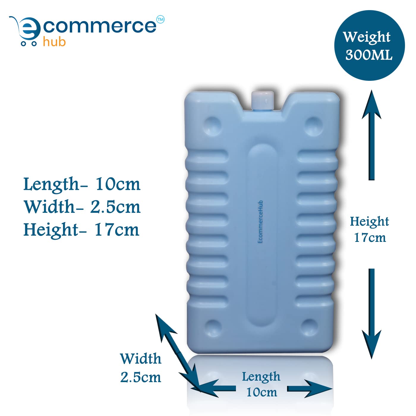 EcommerceHub® Hot & Cold Reusable HDPE Gel Pack Pad, No Ice Required, Multipurpose Use Pad, Pack of 1, 300ML