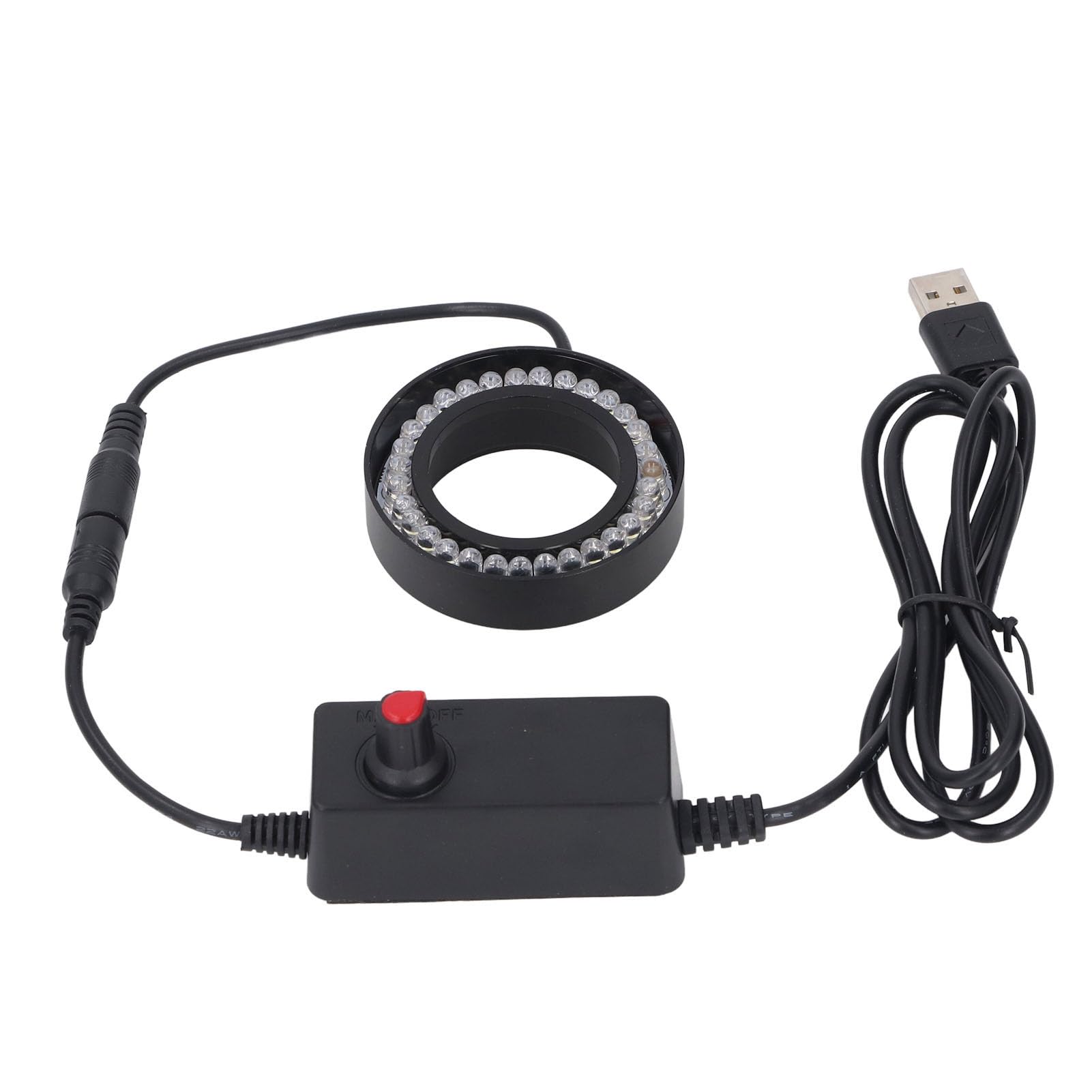 Anneau lumineux LED USB Luminosité réglable, 31 LED USB anneau lumineux microscope pour croscope stéréo, avec compatibilité transparente, pratique pour diverses applications