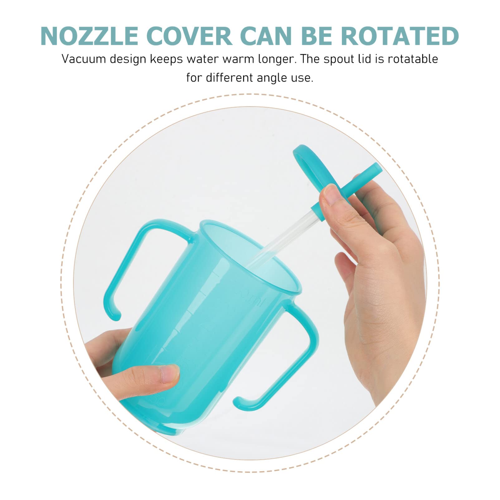 DOITOOL Gobelet D'Alimentation Pour Patients Alités Et Personnes Âgées Avec Couvercle Anti-Déversement Et Bec Pivotant Tasse Ergonomique À Double Poignée Pour Convalescence Et Handicap