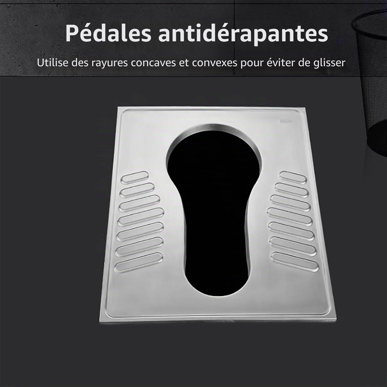 Toilettes À La Turque en Acier Inoxydable À Gros Alésage, Rénovation De Toilettes Rurales, Transformation De Toilettes Sèches, Utilisation Domestique sans Chasse d'eau,