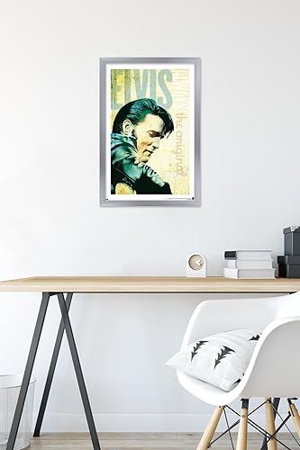 Miniatura 6 de Trends International Elvis Presley - Póster de pared original, 14.72 x 22.37 pulgadas, versión enmarcada en plata