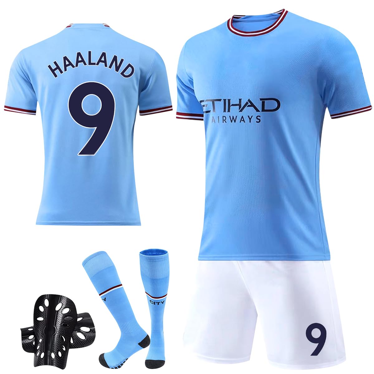 FWHFNB Camiseta de Fútbol,No.9 Camiseta de fútbol para niños,Con Camiseta,Pantalones,calcetines,llavero y rodilleras,23/24 Nueva Temporada Conjunto Camiseta De Fútbol