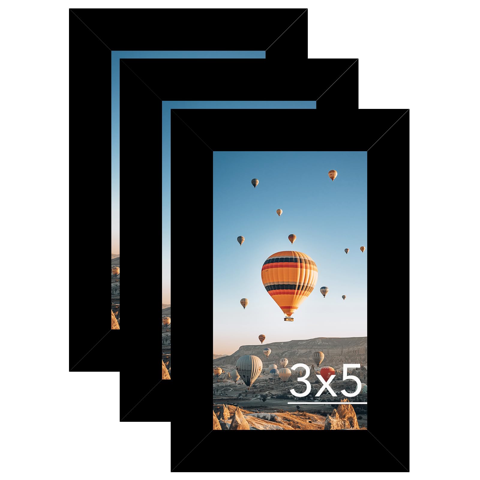 Amazon.com: JCJMY 3x5 Picture Frame Set of 3 Black for Tabletop, 3