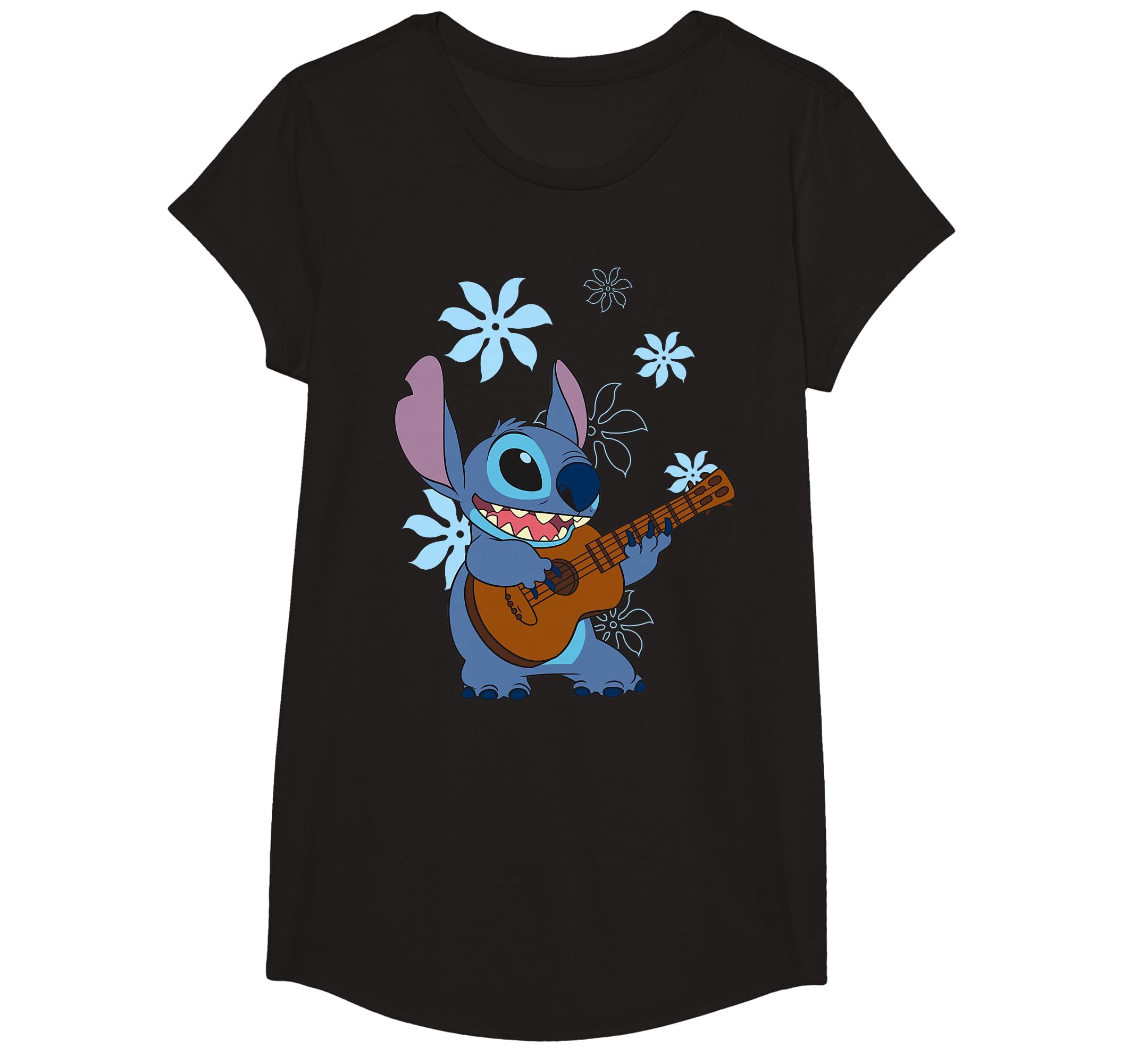 Girl's Lilo &amp; Stitch Floral Ukulele Dance T-Shirt