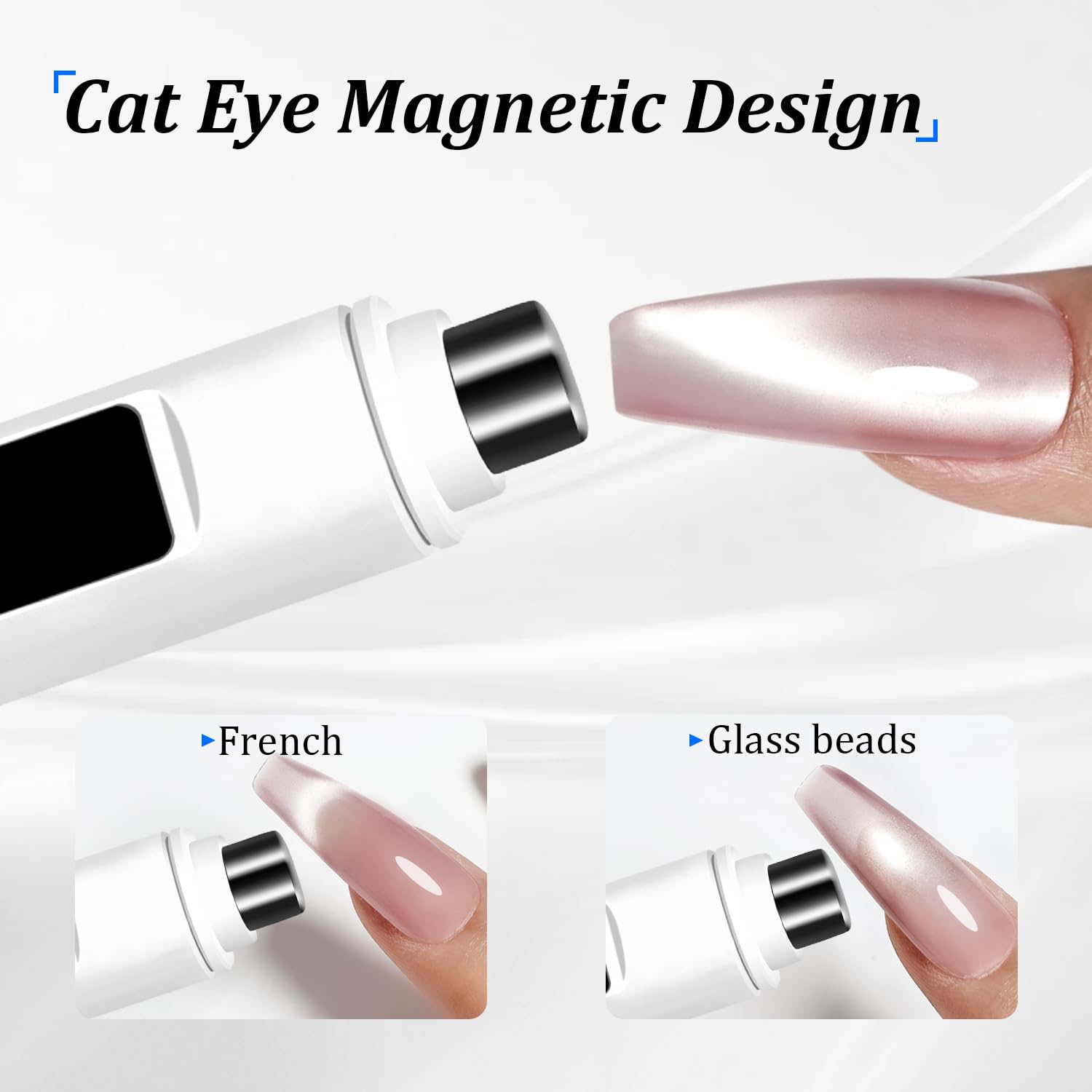 JODSONE Lampada UV per Unghie Portatile Piccola con Magnete e Display LCD - Lampada LED Ricaricabile Maniüre per Casa, Design Compatto e Maneggevole, Bianco