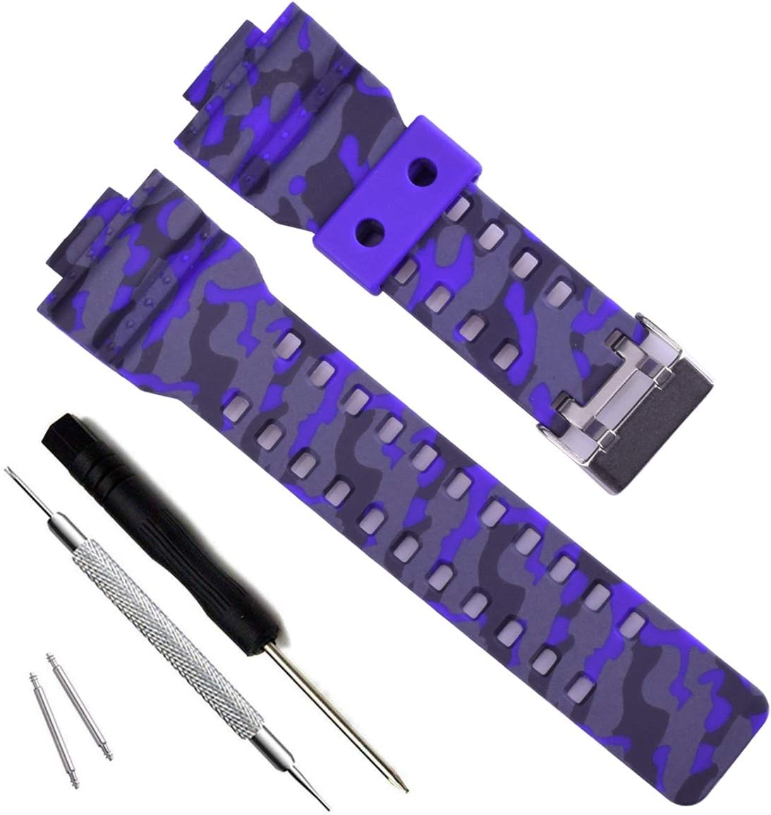 OliBoPo Natural Resin Replacement Watch Band Strap for Casio Mens G-Shock GD120/GA-100/GA-110/GA-100C