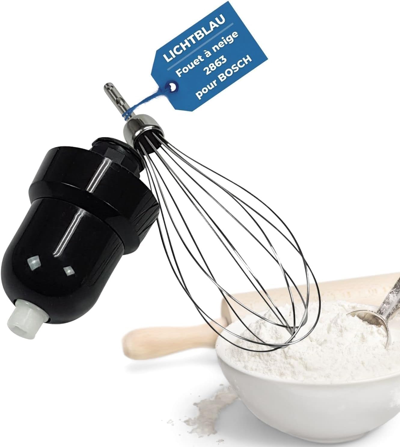 Lichtblau Fouet 657378 avec engrenage entraîneur 629984 pour mixeur plongeant 753124 pour batteurs manuels Bosch I Rechange pour MS8CM MSM87 MSM88 MSM89 MSMM7 MSMM89 Maxo Mixx etc.