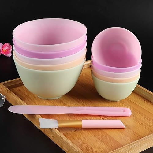Miniatura 8 de Tazón de mezcla facial de silicona, cuenco facial de bricolaje para uso doméstico, facial (rosa)