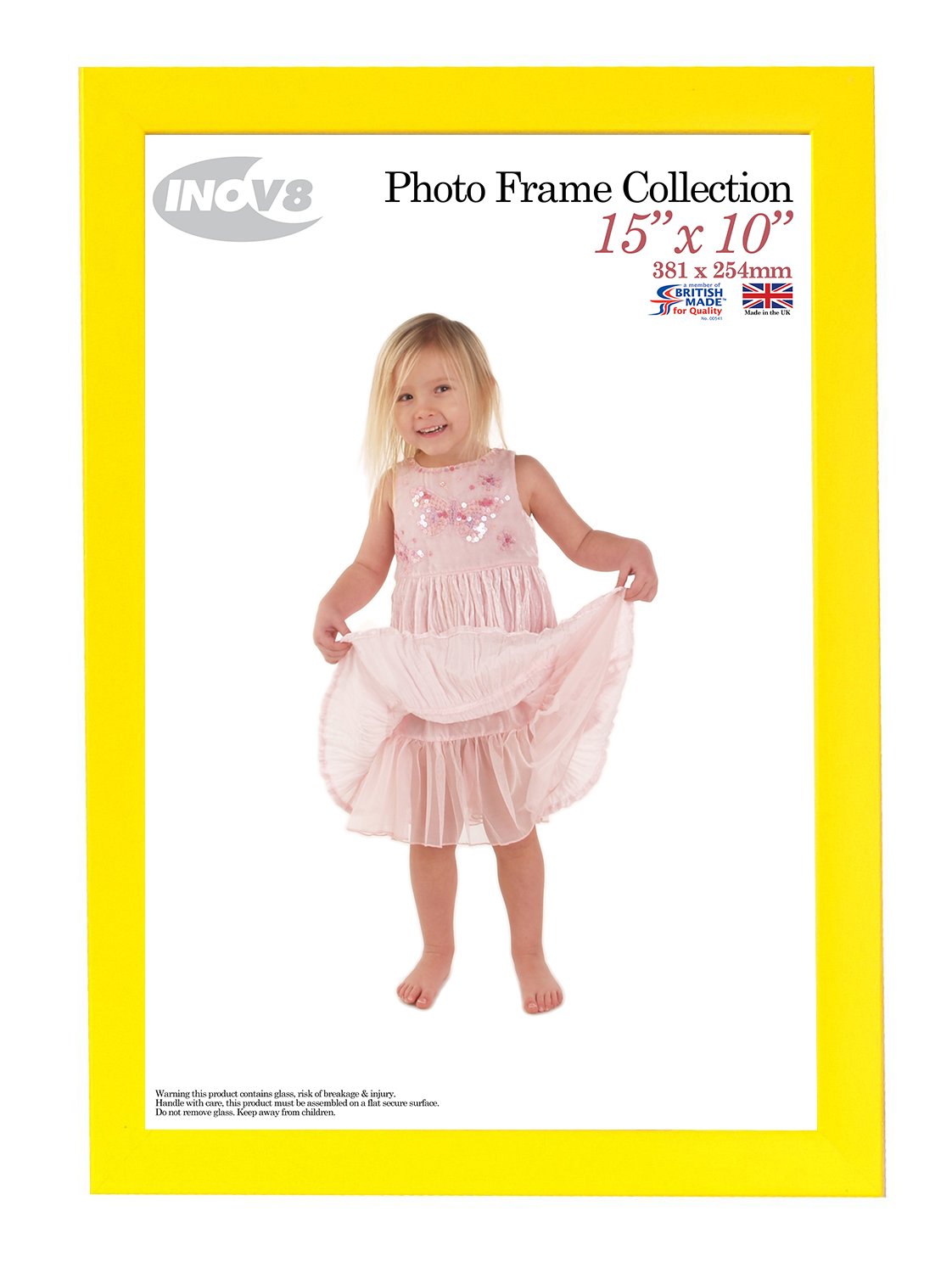 Inov8 British Made Picture/Photo Frame, Value Canary Yellow 15x10 Inch, Single