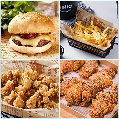 Hejo 100 Sheets Deli Paper Sheets, Chips Paper for Basket, Environmentally Friendly Baking Paper, Burger Paper, Wrap Paper for Burgers, Butterbread, Cheese, Fries (25 x 25 cm) - Image 5