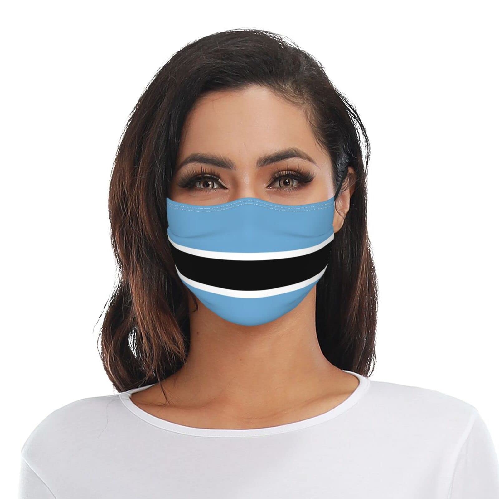Botswana Flag Adult Dust Mask Adjustable Dust Face with 2 Filter12