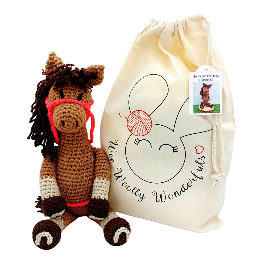 WeeWoollyWonderfuls Horse Crochet Kit - Sundance and Storm the Ponies (Sundance the Horse Kit)