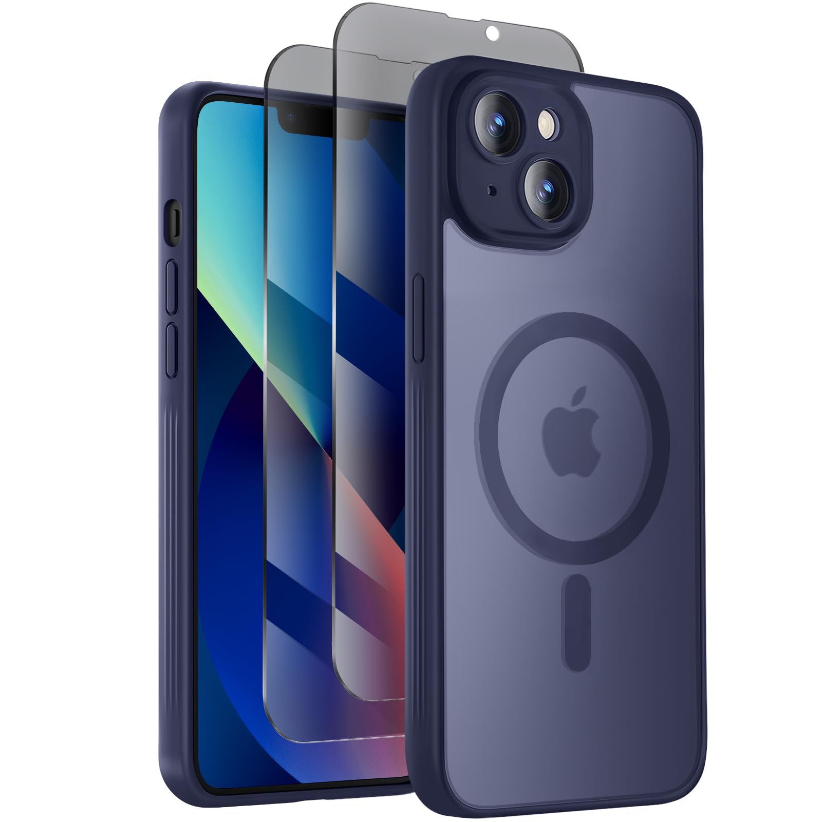 Symcele Designed for iPhone 13 Case, Compatible with MagSafe, with Privacy Screen Protectors X2, [Camera Protection] [15FT Military Drop Protection]