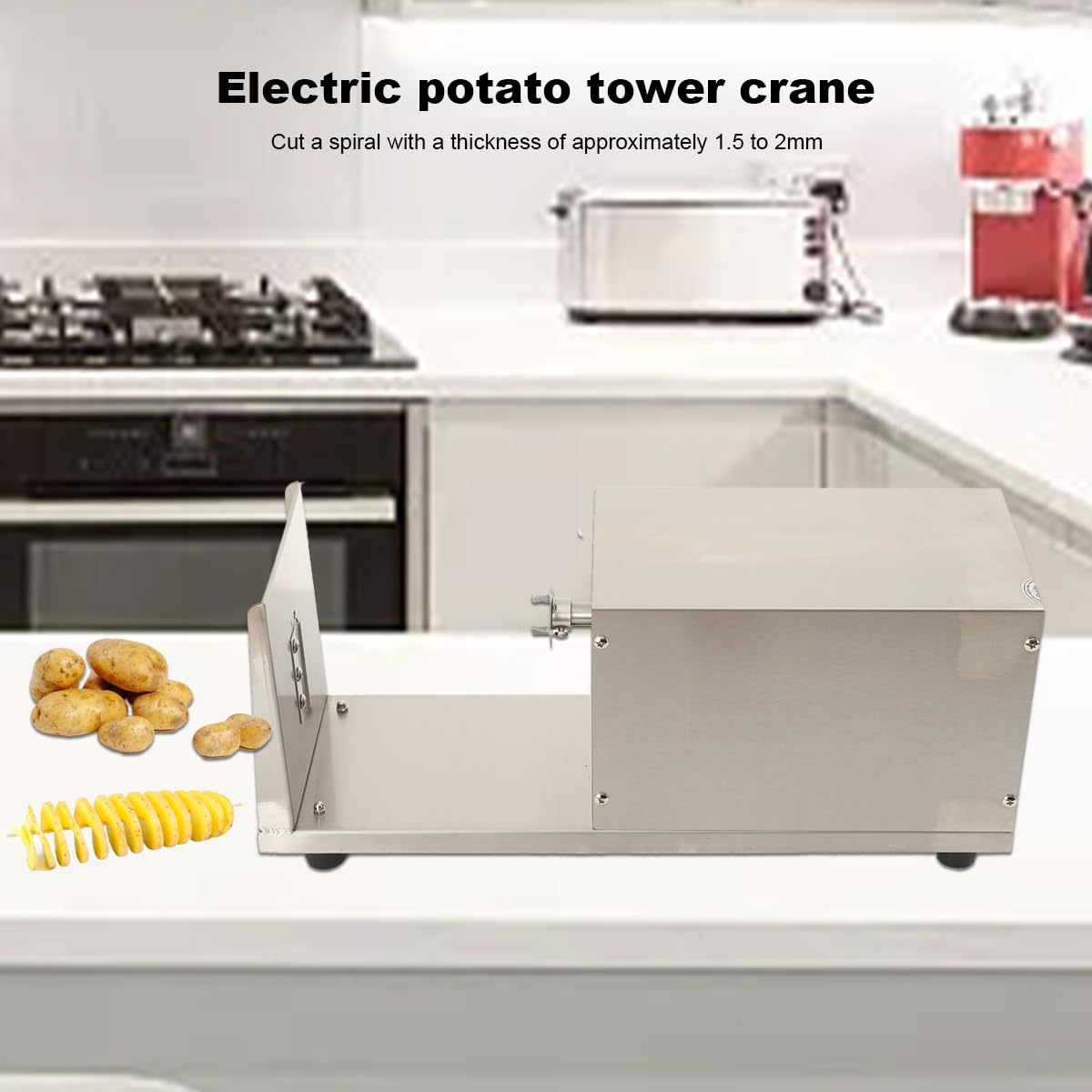 Elektrischer Tornado Kartoffelschneider Kartoffelspiralenschneider Automatischer Tornado Hausgemachte 110 V / 220 V Elektrischer Elektrische Kartoffel Spiralschneider Spiralkartoffelschneider