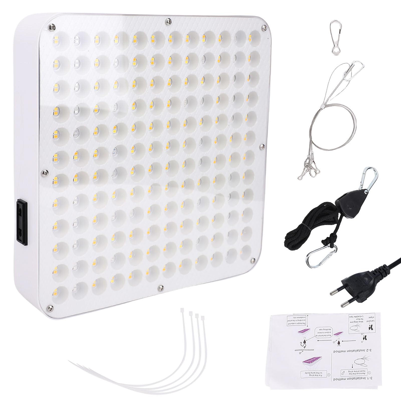 Bewinner Lámparas de Cultivo de Plantas de Espectro Completo Ajustables, Luz de Cultivo de Plantas de Espectro Completo, Dos Modos, Fácil Instalación y Uso, Luz de Cultivo LED para (Enchufe de la UE)