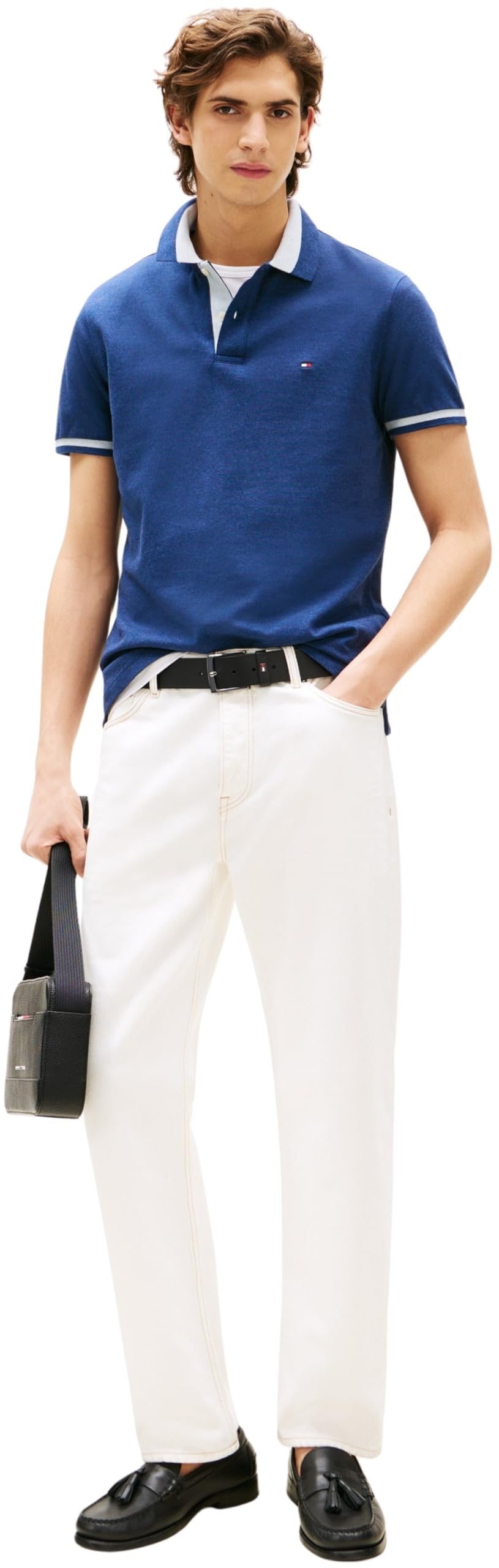 Tommy Hilfiger Uomo Maglietta Polo Maniche Corte Contrast Collar Block Regular Fit