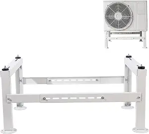 Heavy Duty Mini Split Ground Stand for 9000-60000 BTU, Adjustable AC Bracket with Anti-Vibration Pads, Corrosion-Resistant, Max Load 770 lbs