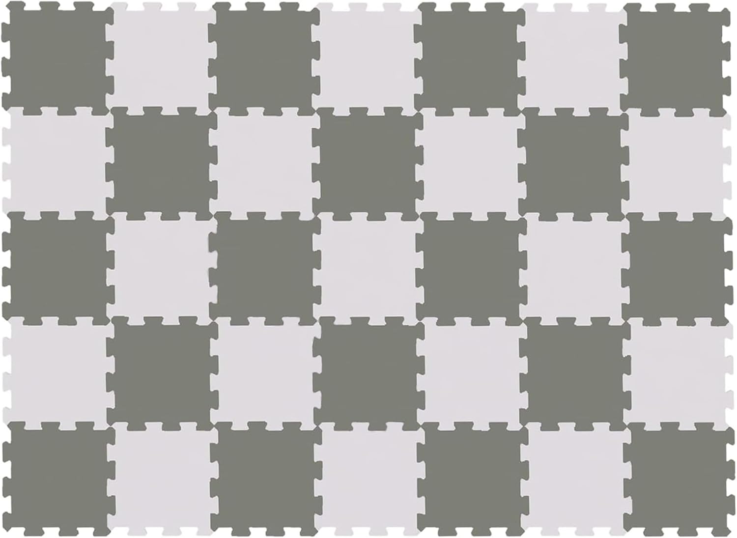 EVA Interlocking Floor Tiles Soft Foam Kids Play Mat Gym Yoga Exercise Fitness Jigsaw puzzel Carpet (White/Grey, 20 pc)