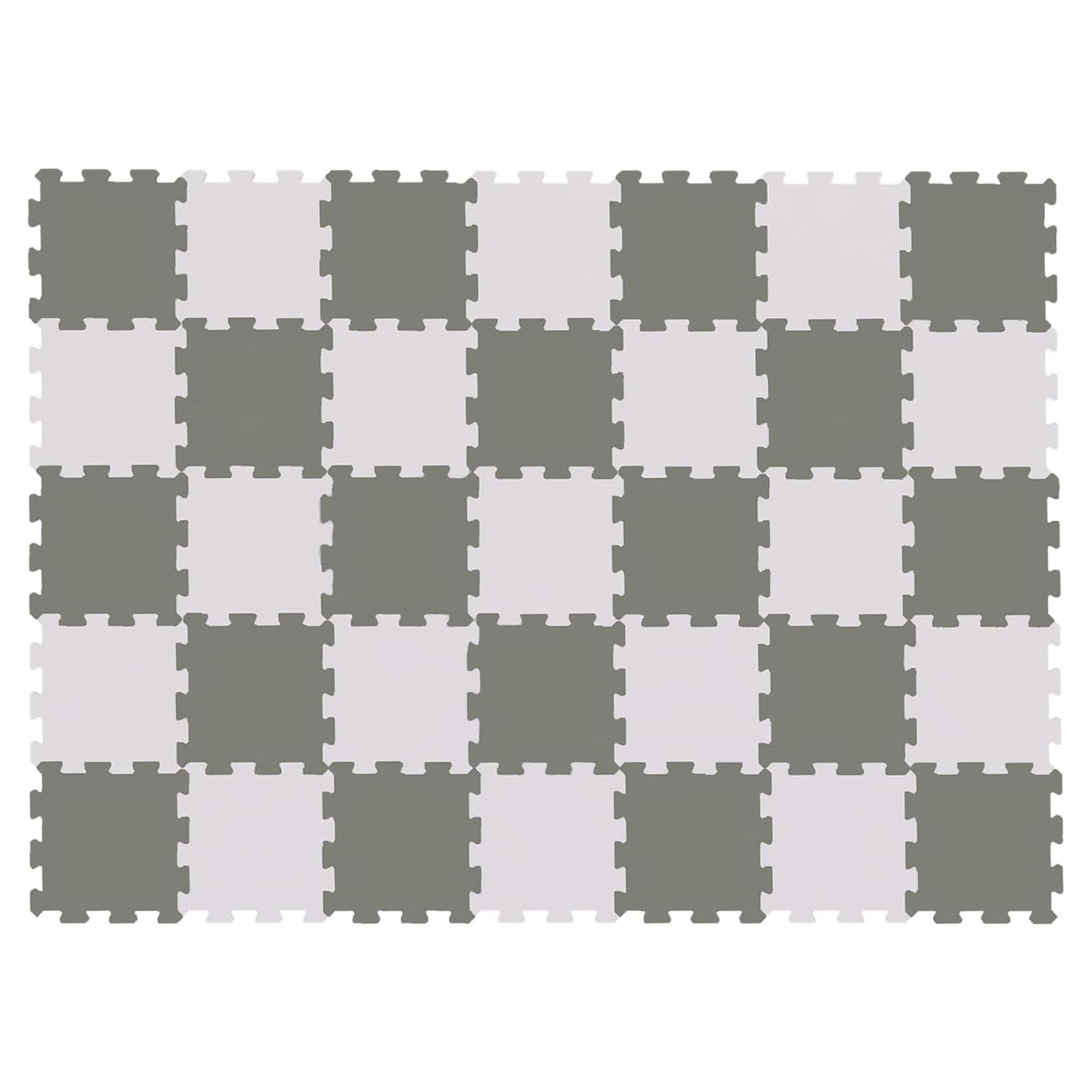 EVA Interlocking Floor Tiles Soft Foam Kids Play Mat Gym Yoga Exercise Fitness Jigsaw puzzel Carpet (White/Grey, 20 pc)